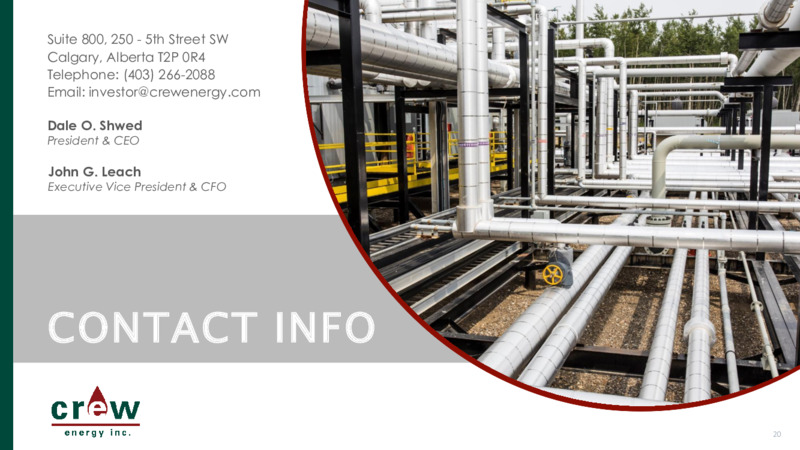July 2020 Corporate Presentation – Crew Energy Inc. – slide 19