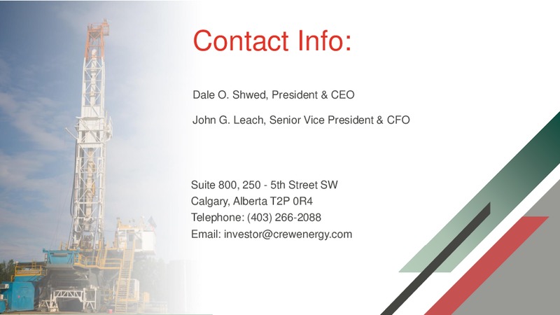 August 2018 Corporate Presentation – Crew Energy Inc. – slide 21