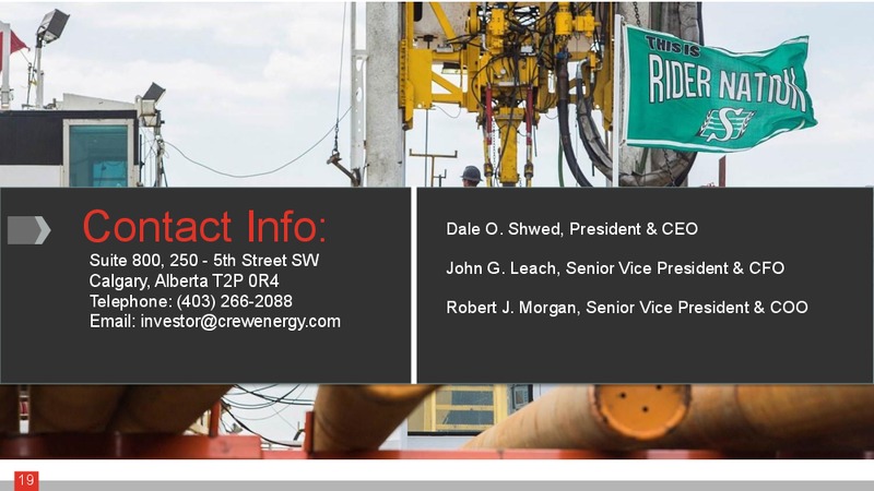 December 2016 Corporate Presentation – Crew Energy Inc. – slide 18