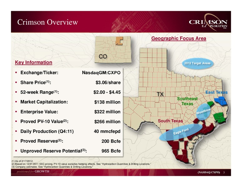 Company Presentation – Crimson Exploration Inc. – slide 2