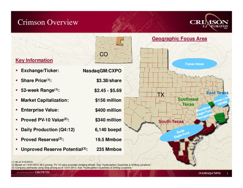 IPAA OIL & GAS INVESTMENT SYMPOSIUM COMPANY – Crimson Exploration Inc. – slide 2