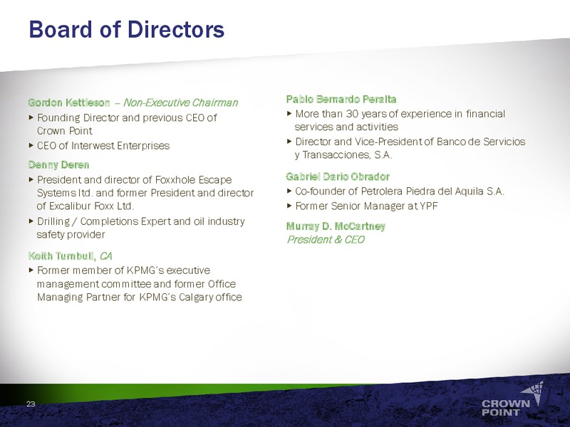 May 2016 Corporate Presentation – Crown Point Energy Inc. – slide 21