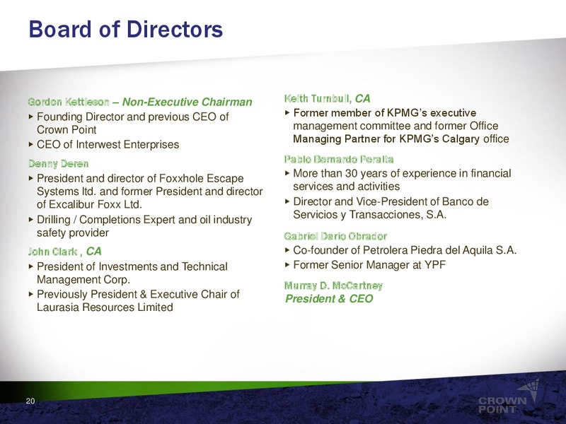 July 2015 Corporate Presentation – Crown Point Energy Inc. – slide 18