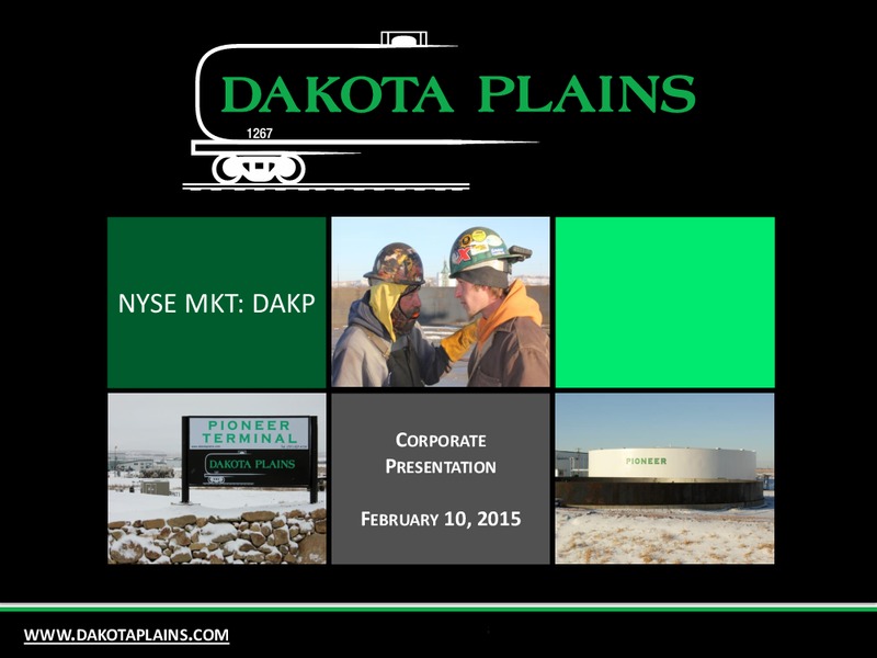 Corporate Presentation – Dakota Plains Holdings Inc. – slide 1