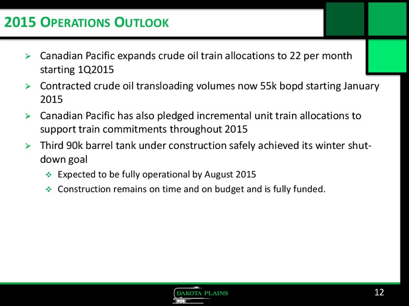 Corporate Presentation – Dakota Plains Holdings Inc. – slide 11