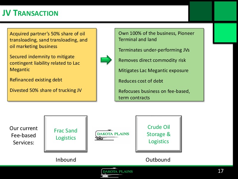 Corporate Presentation – Dakota Plains Holdings Inc. – slide 16