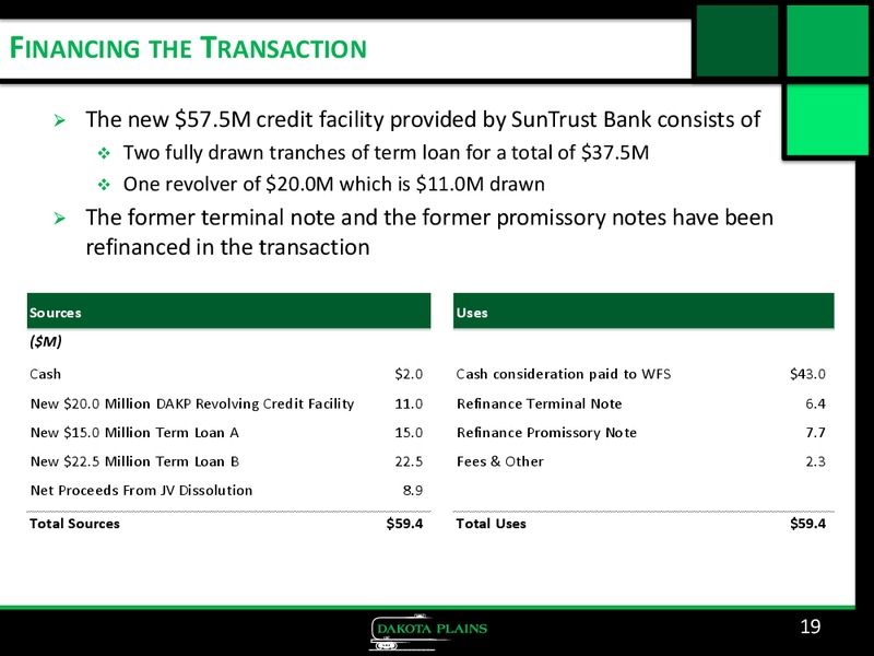 Corporate Presentation – Dakota Plains Holdings Inc. – slide 18