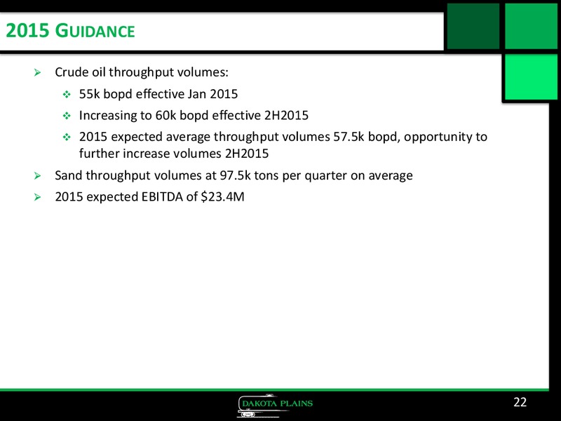 Corporate Presentation – Dakota Plains Holdings Inc. – slide 21