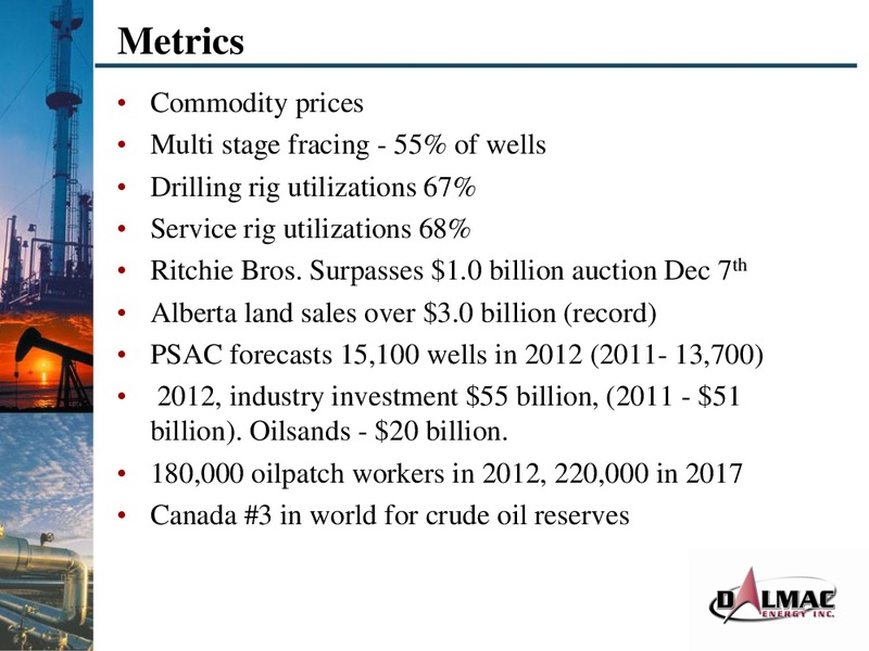 THE SMALL CAP CONFERENCE – Dalmac Energy Inc – slide 9