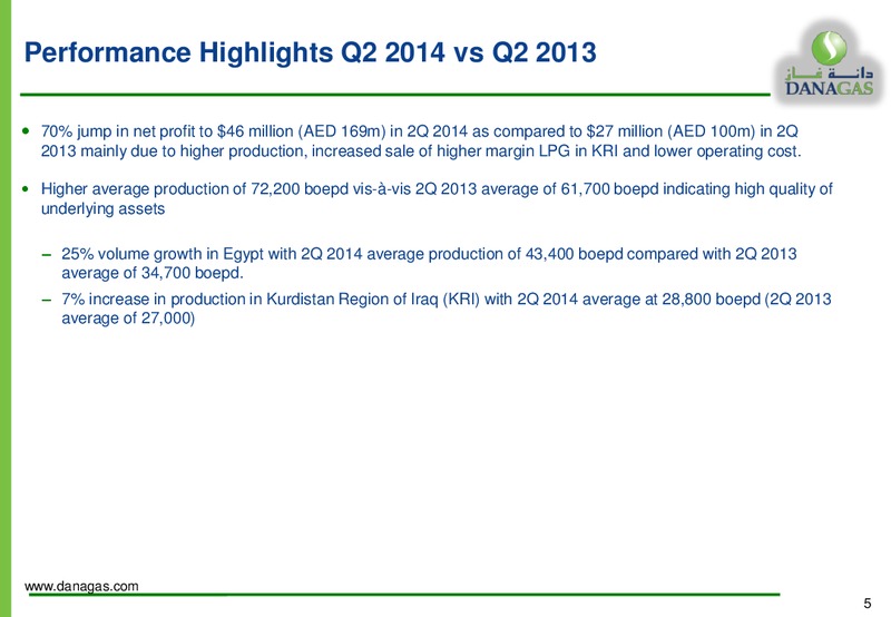 Dana Gas Capitol Markets Presentation – Dana Gas – slide 4
