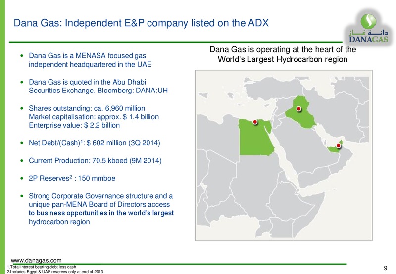 EQUITY INVESTORS PRESENTATION – Dana Gas – slide 8