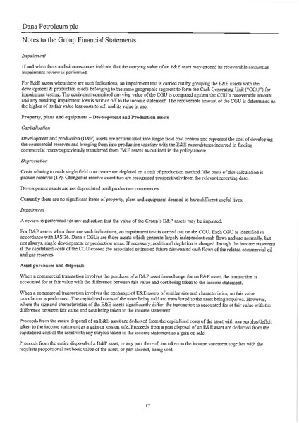 REPORT AND ACCOUNTS – Dana Petroleum Plc – slide 18