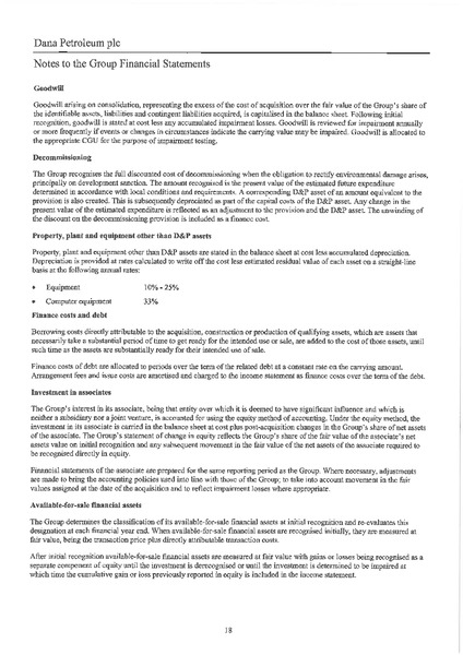 REPORT AND ACCOUNTS – Dana Petroleum Plc – slide 19
