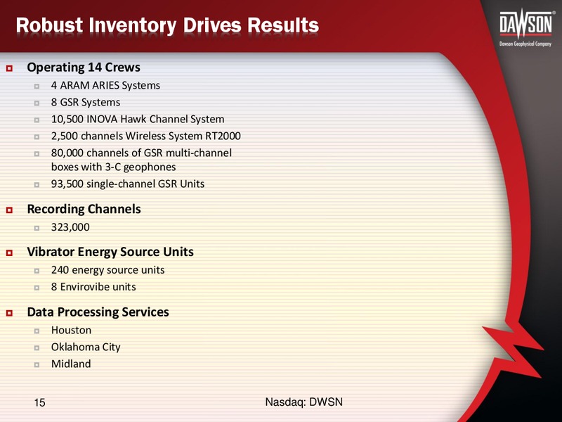 THE OIL & SERVICES CONFERENCE – Dawson Geophysical – slide 14