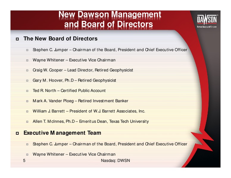 INVESTOR PRESENTATION – Dawson Geophysical – slide 4