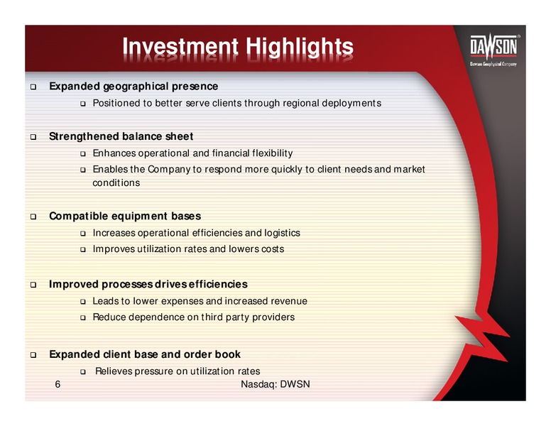 INVESTOR PRESENTATION – Dawson Geophysical – slide 5