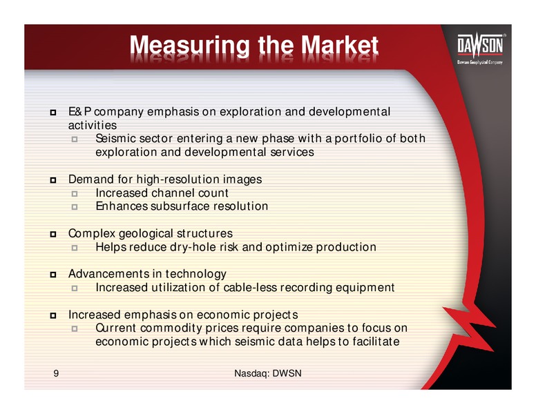 INVESTOR PRESENTATION – Dawson Geophysical – slide 8