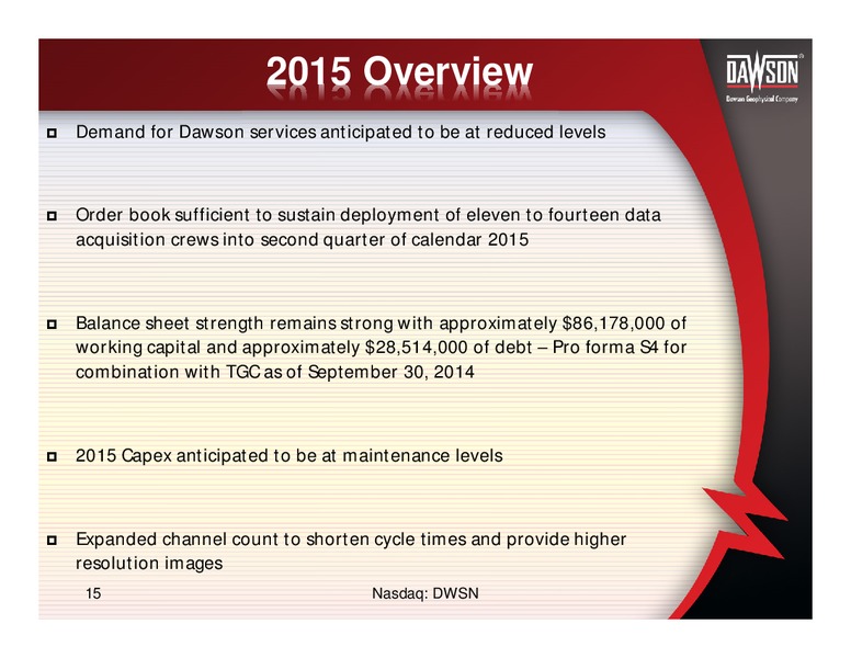 INVESTOR PRESENTATION – Dawson Geophysical – slide 14