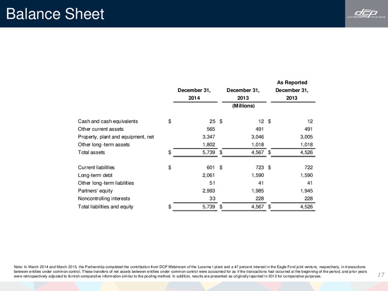Q4 2014 EARNINGS CALL – DCP Midstream Partners Lp – slide 16