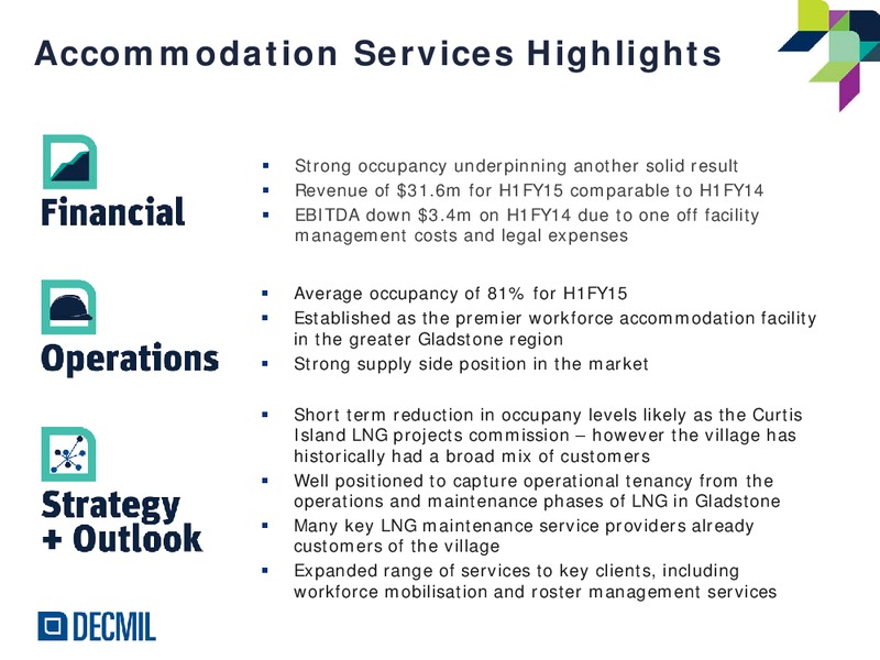 H1FY15 Results – Decmil – slide 12