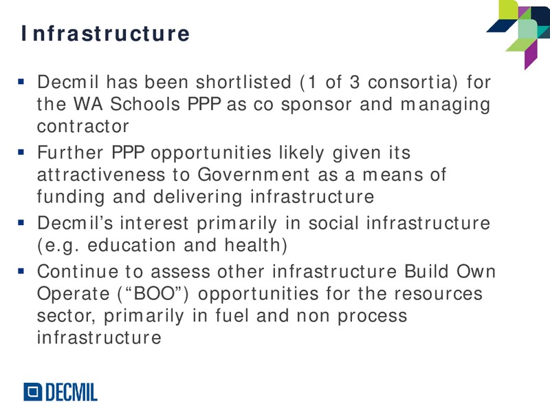 H1FY15 Results – Decmil – slide 18