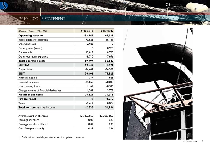 Q4 2010 EARNINGS CALL – Deep Sea Supply Plc – slide 9