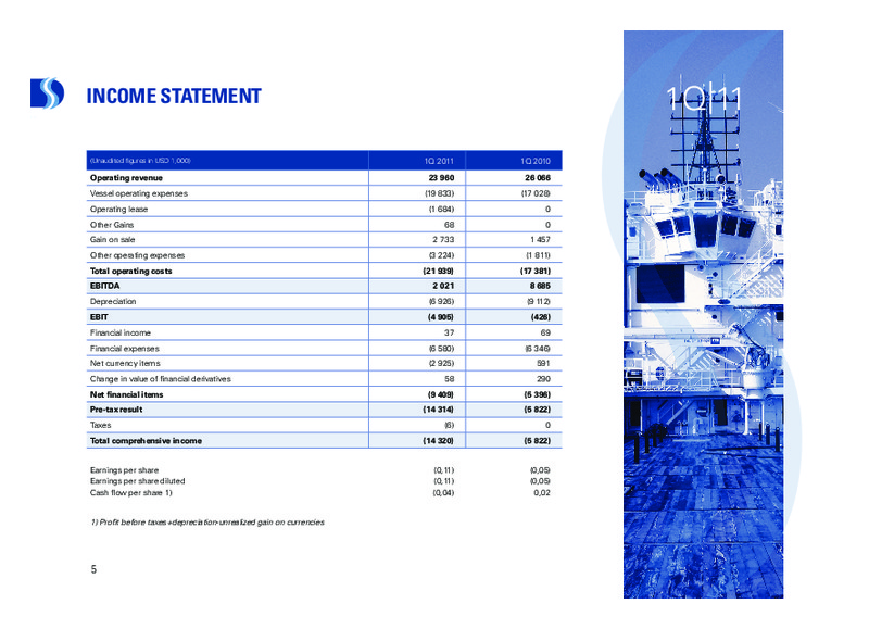 Q1 2011 EARNINGS CALL – Deep Sea Supply Plc – slide 5