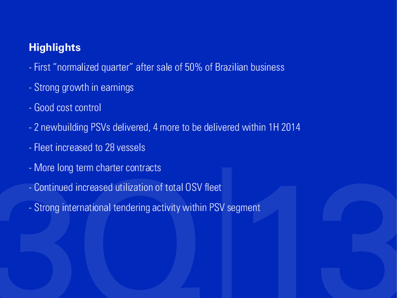NOVEMBER 2013 INVESTOR PRESENTATION – Deep Sea Supply Plc – slide 2