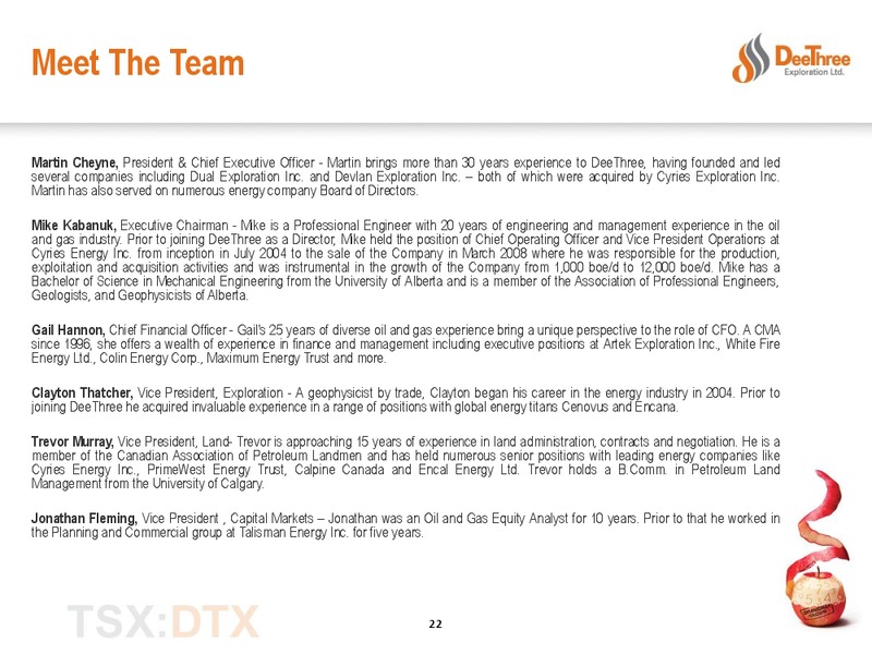 EXECUTING THE PROGRAM – Deethree Exploration Ltd. – slide 21