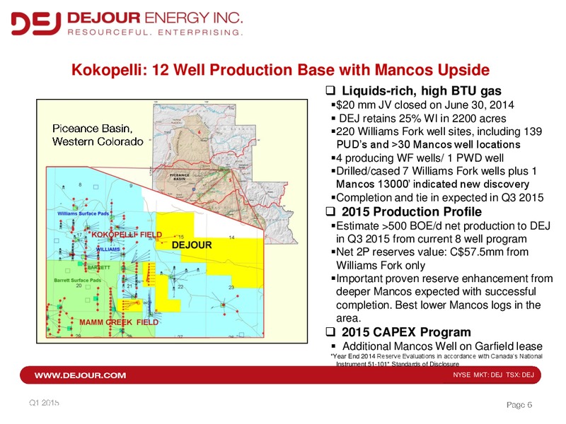 1Q 2015 – Dejour Energy Inc. – slide 5