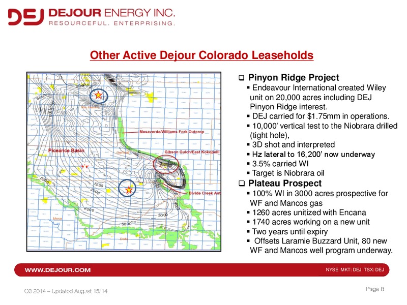 Q3 2014 CORPORATE PRESENTATION – Dejour Energy Inc. – slide 8