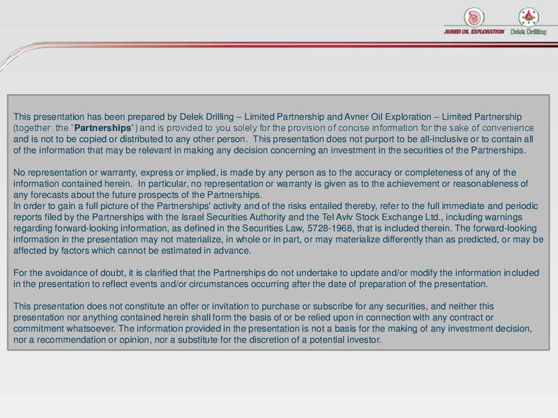 INVESTOR PRESENTATION – Delek Drilling – slide 2