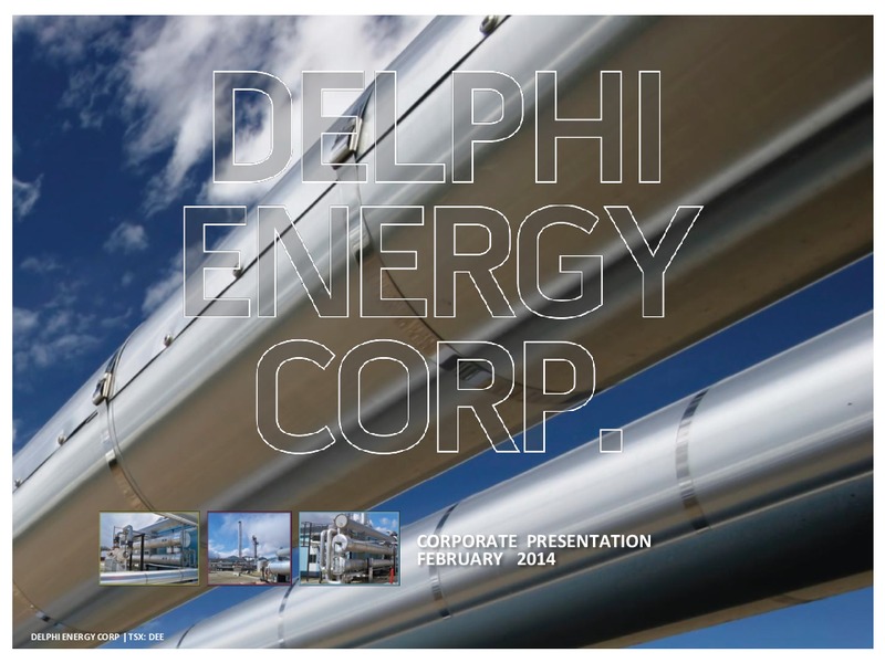 CORPORATE PRESENTATION – Delphi Energy Corp. – slide 1