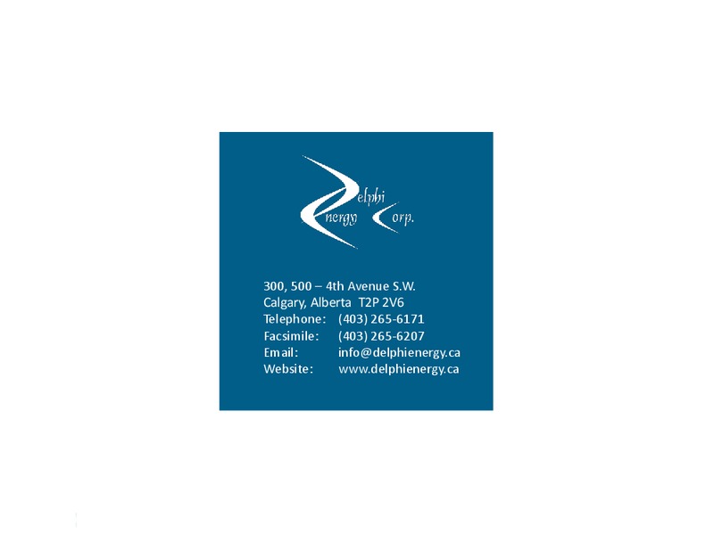 CORPORATE PRESENTATION – Delphi Energy Corp. – slide 31