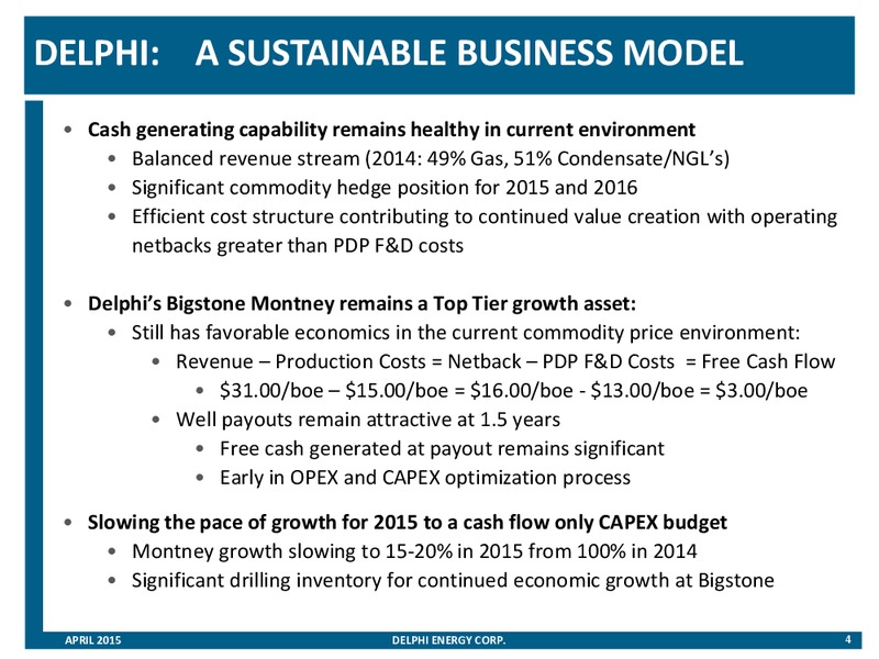 APRIL 2015 CORPORATE PRESENTATION – Delphi Energy Corp. – slide 3
