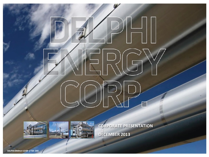 Corporate Presentation – Delphi Energy Corp. – slide 1