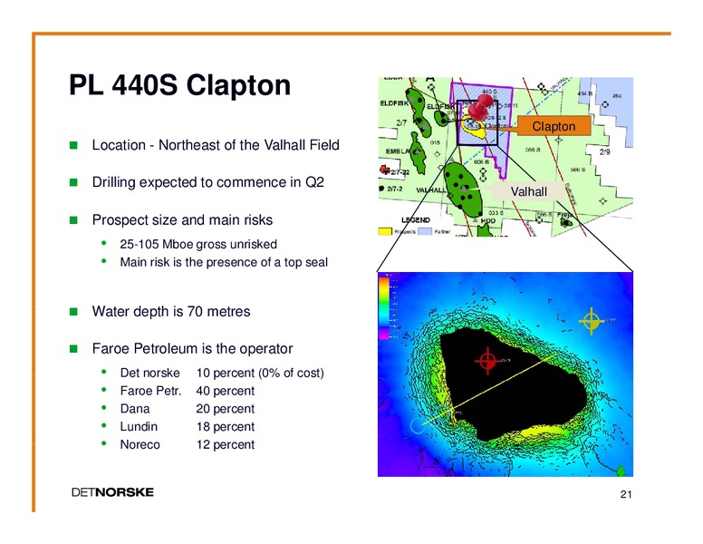 FOURTH QUARTER 2011 PRESENTATION – Det Norske – slide 20