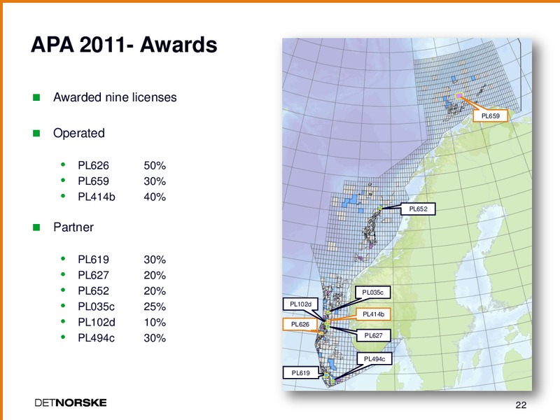 Q1 2012 EARNINGS CALL – Det Norske – slide 21