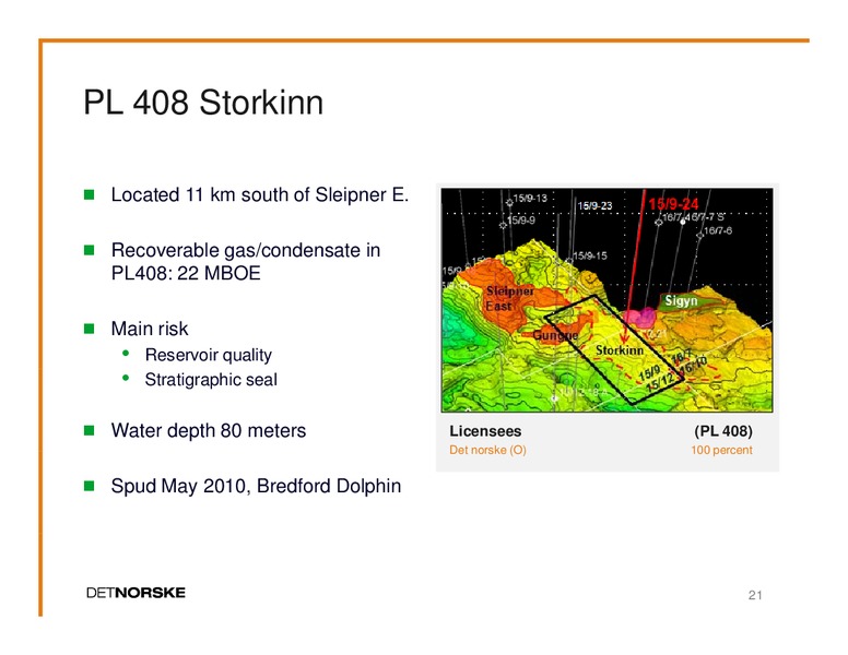 Q1 2010 EARNINGS CALL – Det Norske – slide 20