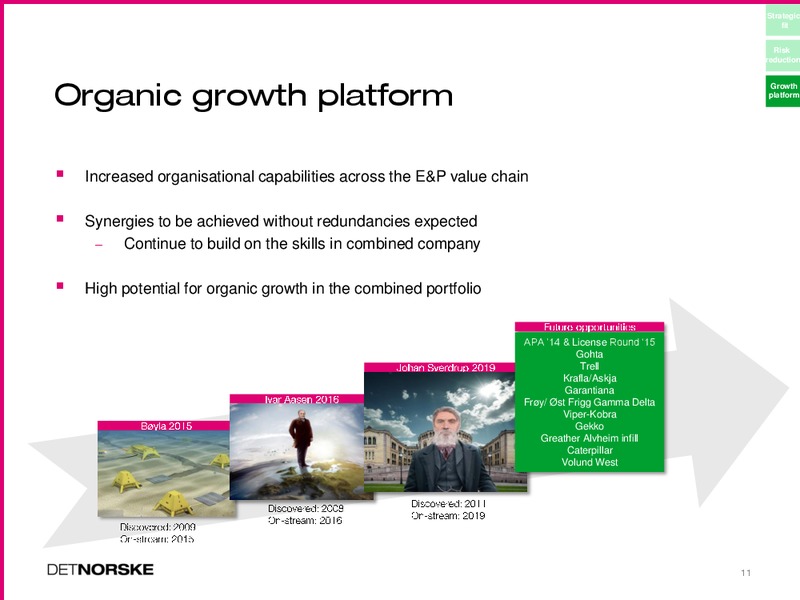 Acquisition of Marathon Norge Press & Analyst conference – Det Norske – slide 11