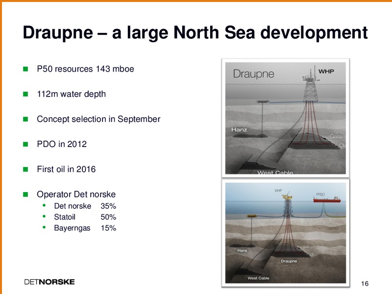 PARETO SECURITIES 18TH ANNUAL OIL AND OFFSHORE CONFERENCE – Det Norske – slide 15