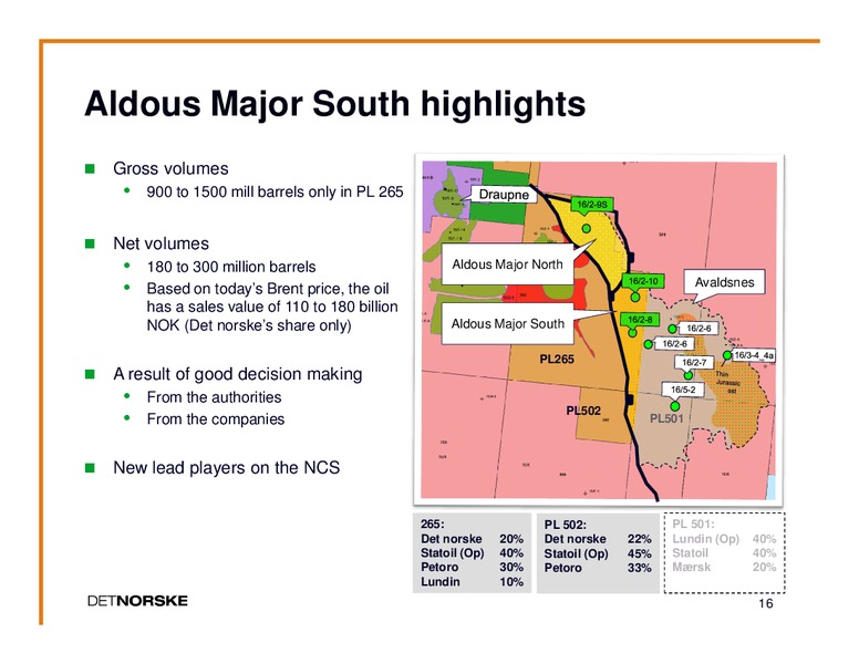THIRD QUARTER PRESENTATION 2011 – Det Norske – slide 15