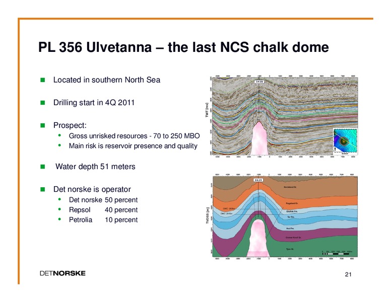 THIRD QUARTER PRESENTATION 2011 – Det Norske – slide 20