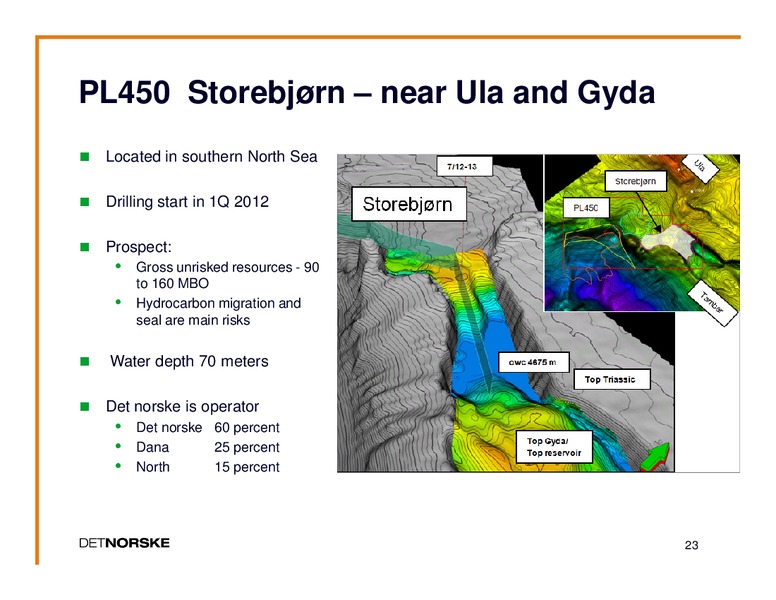 THIRD QUARTER PRESENTATION 2011 – Det Norske – slide 22