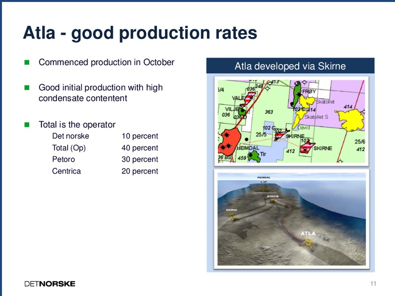 Q3 2012 EARNINGS CALL – Det Norske – slide 10