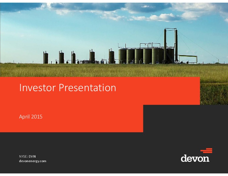 April 2015 Investor Presentation – Devon Energy Corp – slide 1