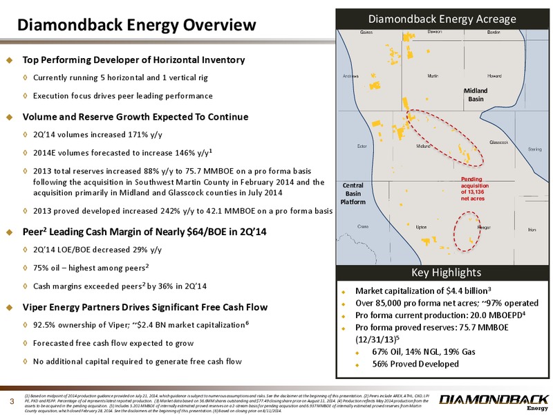 August 2014 Investor Presentation Update – Diamondback Energy, Inc. – slide 2
