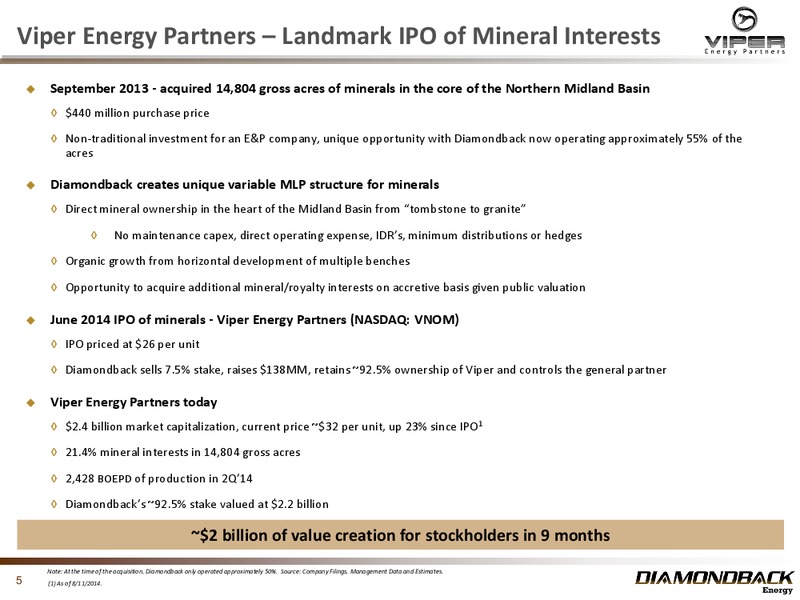 August 2014 Investor Presentation Update – Diamondback Energy, Inc. – slide 4