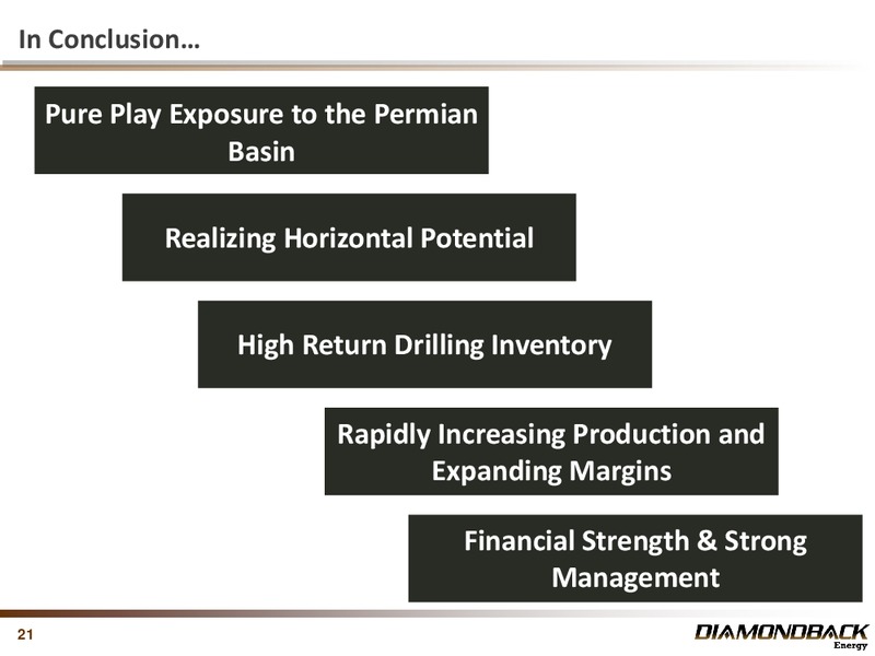 September 2013 Investor Presentation – Diamondback Energy, Inc. – slide 21