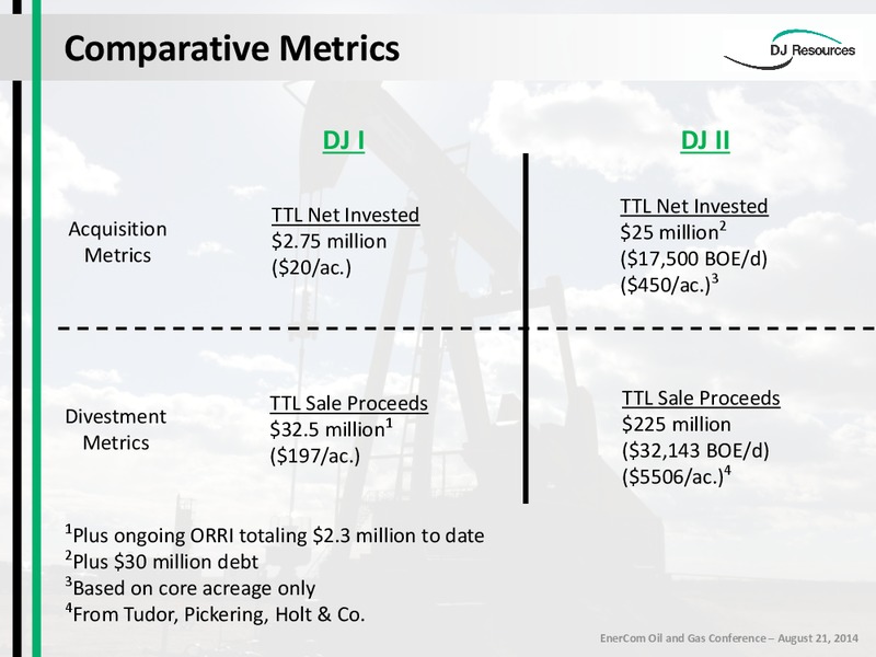 ENERCOM OIL AND GAS CONFERENCE – DJ Resources – slide 9